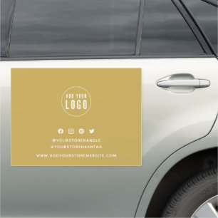 Add Your Logo Social Media Editable Background Car Magnet