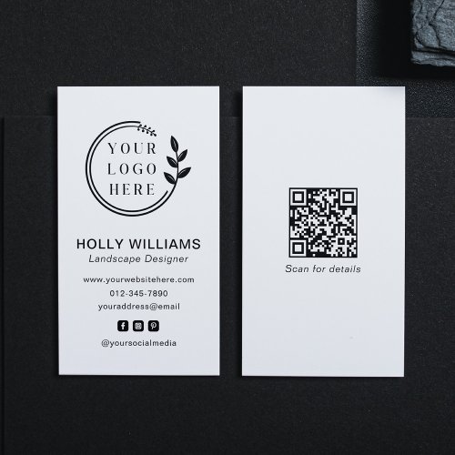 Add Your Logo Social Media QR Code Corporate Business Card