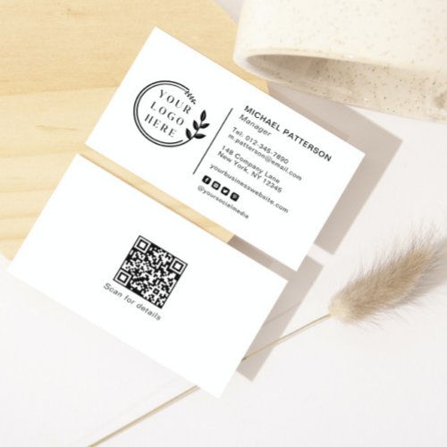 Add Your Logo Social Media QR Code Corporate Business Card