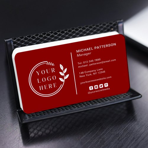 Add Your Logo Social Media QR Code Corporate Business Card
