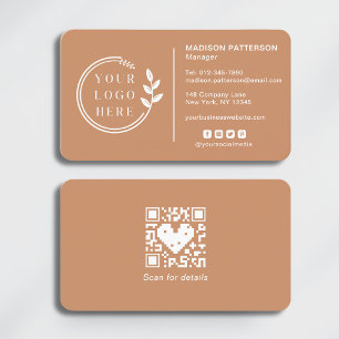 Add Your Logo Social Media QR Code Corporate Business Card
