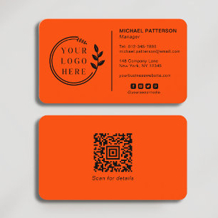 Add Your Logo Social Media QR Code Corporate Business Card