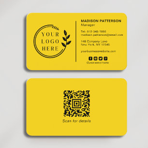 Add Your Logo Social Media QR Code Corporate Business Card