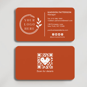 Add Your Logo Social Media QR Code Corporate Business Card