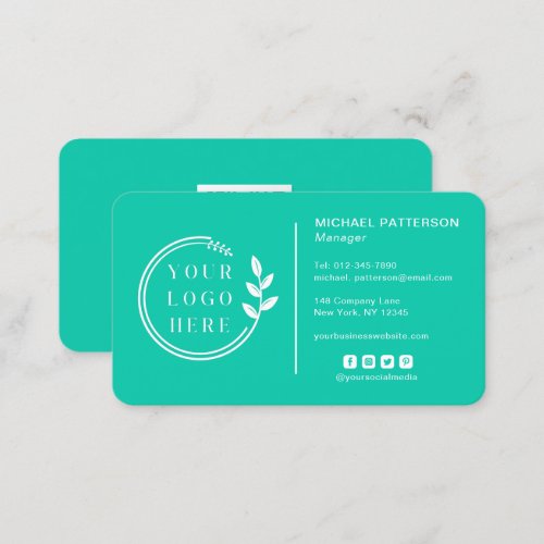 Add Your Logo Social Media QR Code Corporate Business Card