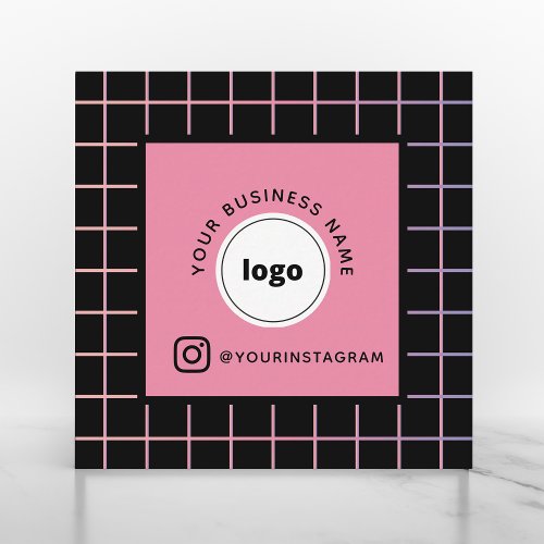 Add Your Logo Social Media QR Code Minimalistic Square Business Card