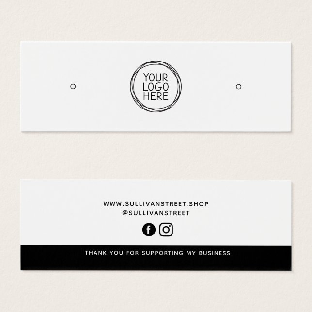 Add Your Logo Social Media Stud Earrings Holder (Front & Back)