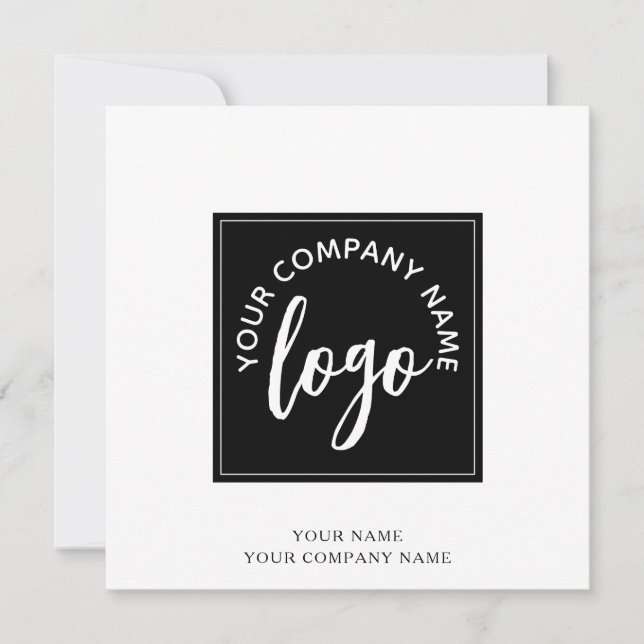 Add Your Logo Square Logo Note Card (Front)