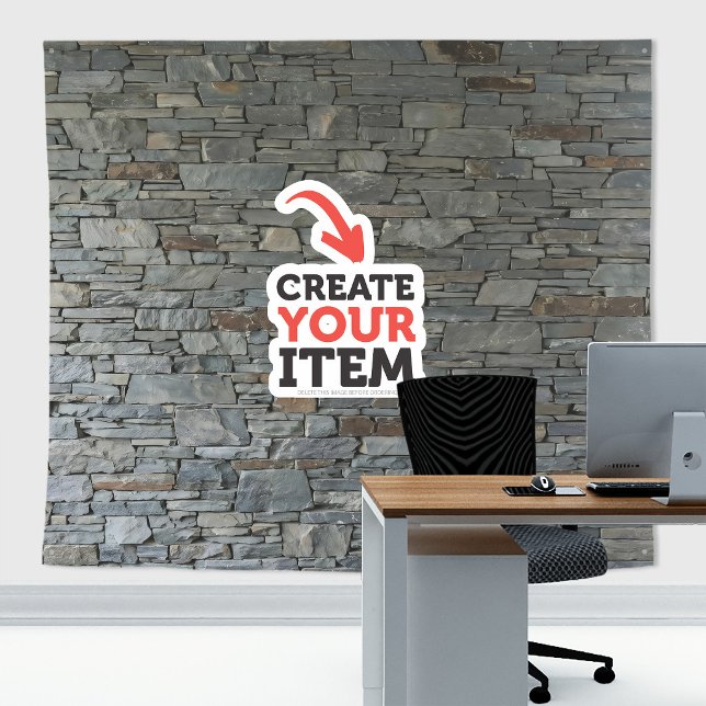 Add your logo Stone Slates Zoom Backdrop Cornish (Stone slates tapestry decor: add your logo or use it without logo. Add texts with the Editor Tool!)