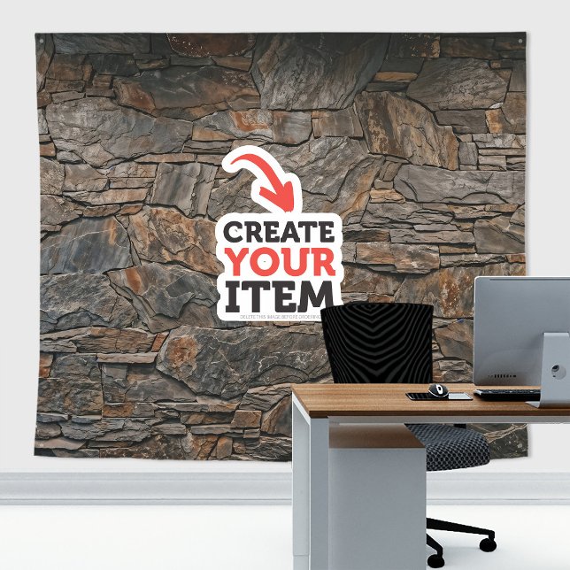 Add your logo Stone Slates Zoom Backdrop Cornish (Stone slates tapestry decor: add your logo or use it without logo. Add texts with the Editor Tool!)