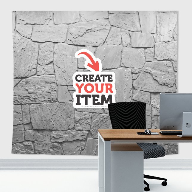 Add your logo Stone Slates Zoom Backdrop LightGray (Stone slates tapestry decor: add your logo or use it without logo. Add texts with the Editor Tool!)