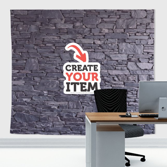 Add your logo Stone Slates Zoom Backdrop Purple (Stone slates tapestry decor: add your logo or use it without logo. Add texts with the Editor Tool!)