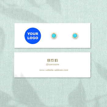 Add Your Logo Stud Earring Display Card by sm_business_cards at Zazzle