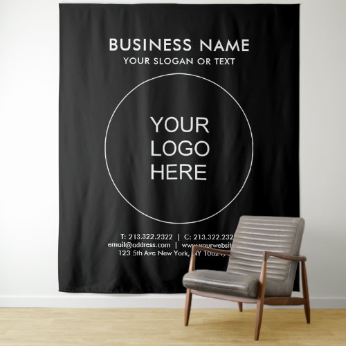 Add Your Logo Text Extra Large Black Backdrop 