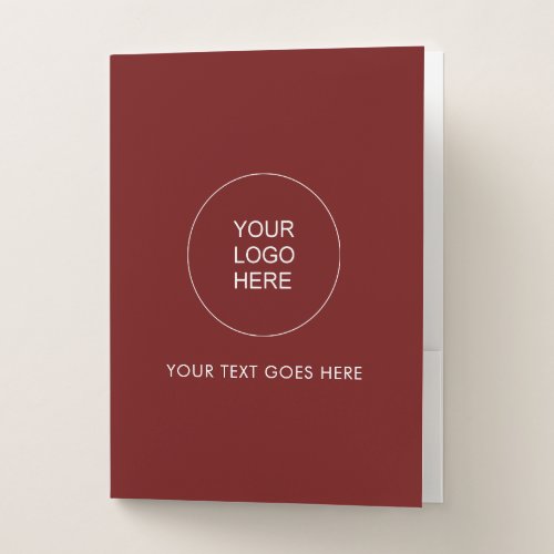 Add Your Logo Text Here Elegant Template Dark Red Pocket Folder