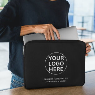 Add Your Logo & Text Here l Black & White Promo Laptop Sleeve