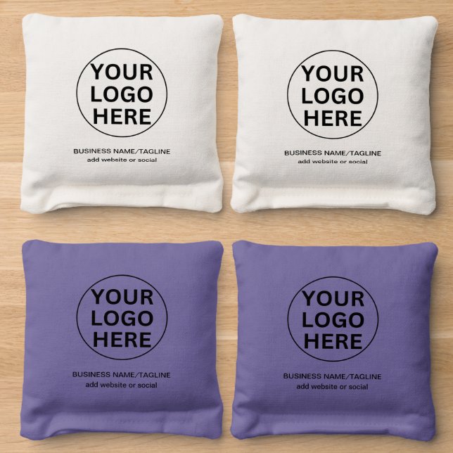 Add Your Logo & Text Here l Promotional Business  Cornhole Bags (Wood)