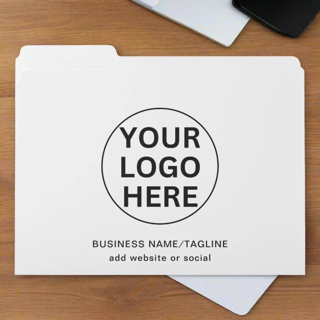 Add Your Logo & Text l Branded Company White  File Folder (Creator Uploaded)