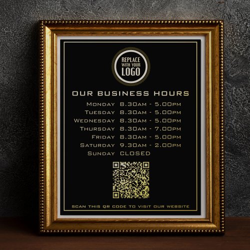  Add Your Logo Text QR Code Business Opening Hours Foil Prints