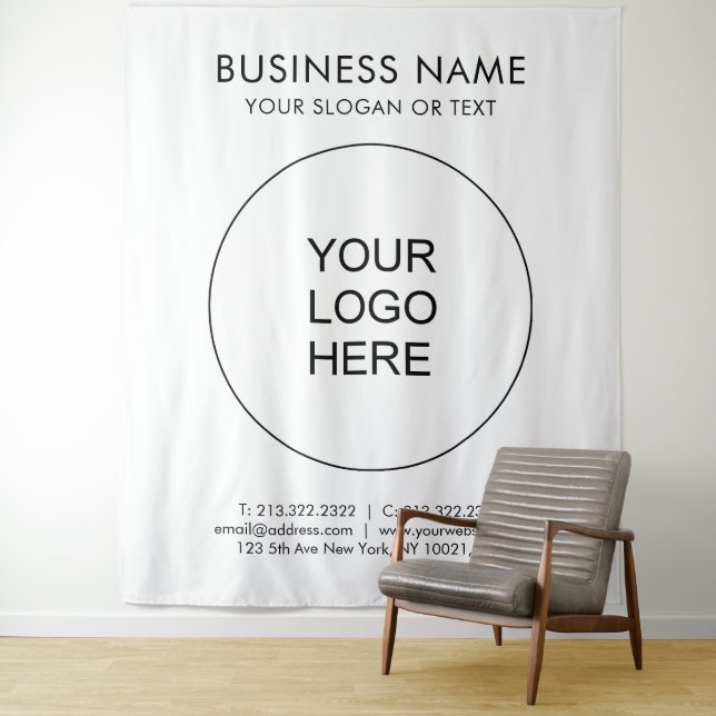 Add Your Logo Text Vertical Extra Large Backdrop (In Situ)