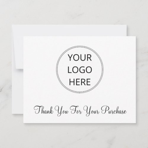 Add Your Logo Thank You Flat Note Card