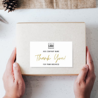 Add Your Logo Thank You For Your Business Rectangular Sticker