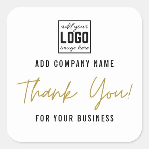 Add Your Logo Thank You For Your Business Square Sticker