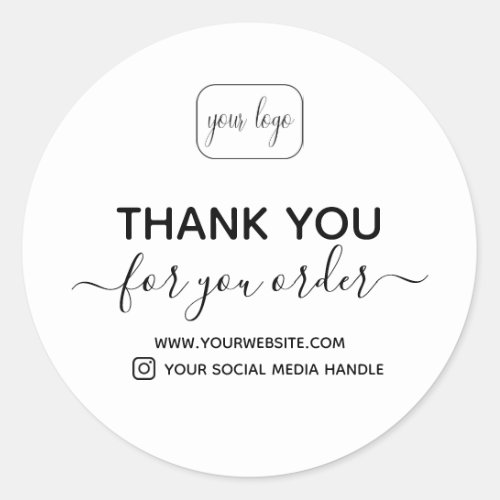 Add Your Logo  thank you for your order  Classic Round Sticker