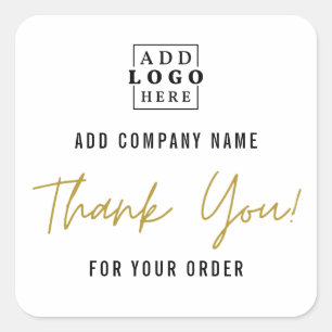 Add Your Logo Thank You For Your Order Square Sticker