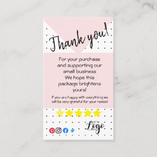 ADD YOUR LOGO thank you order insert card