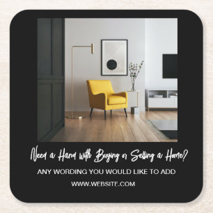 ADD YOUR LOGO TO THIS COASTER real estate design