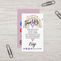 ADD YOUR LOGO TUMBLER CARE CARDS vinyl business