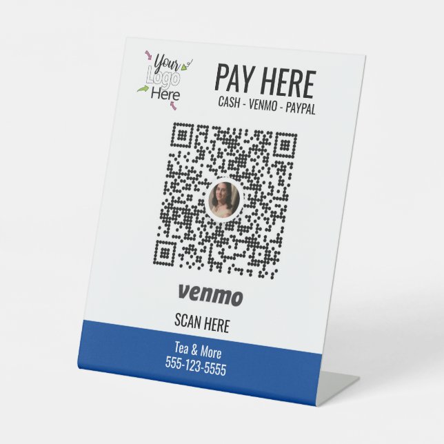 Add Your Logo |  Use Venmo Pay Pedestal Sign (Front)