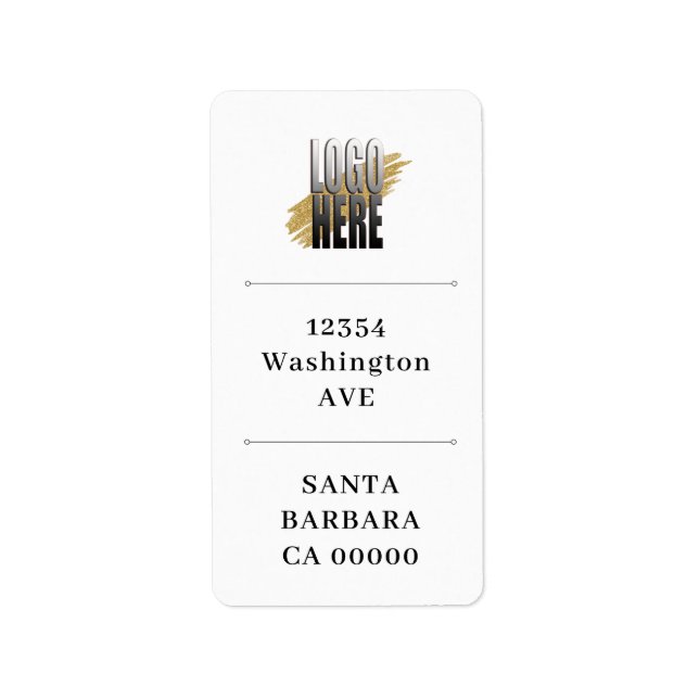 Add Your logo Vertical Business Return Address  Label (Front)