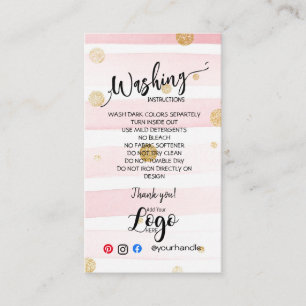 ADD YOUR LOGO washing instructions CARE CARDS