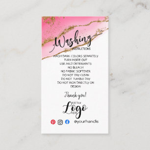 ADD YOUR LOGO washing instructions CARE CARDS