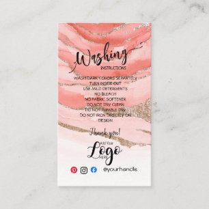 ADD YOUR LOGO washing instructions CARE CARDS