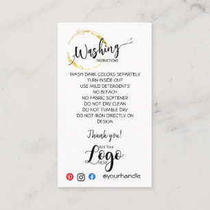 ADD YOUR LOGO washing instructions gold CARE CARDS