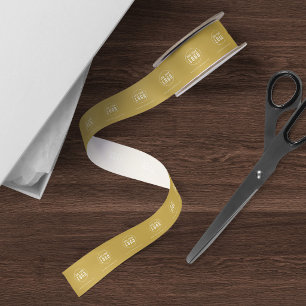 Add Your Logo & Website Editable Background Color Satin Ribbon