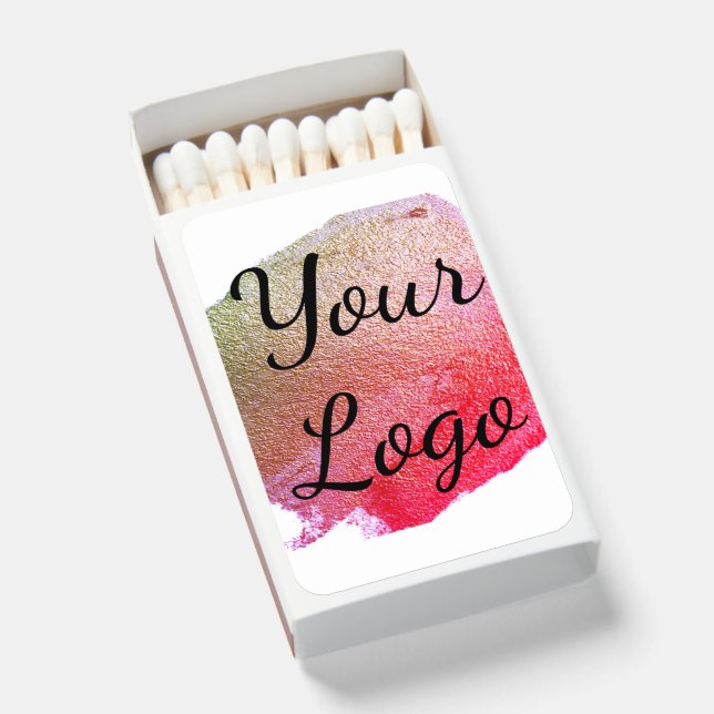 add your logo website pink green golden simple mi  matchboxes (Front Open)