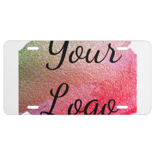 add your logo website pink green golden simple min license plate