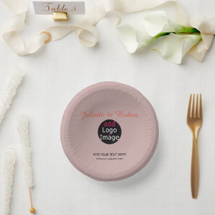 Add Your Logo Wedding Dusty Rose Hue Art   Paper Bowls