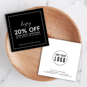 Add Your Logo White Border Editable Color Discount Card