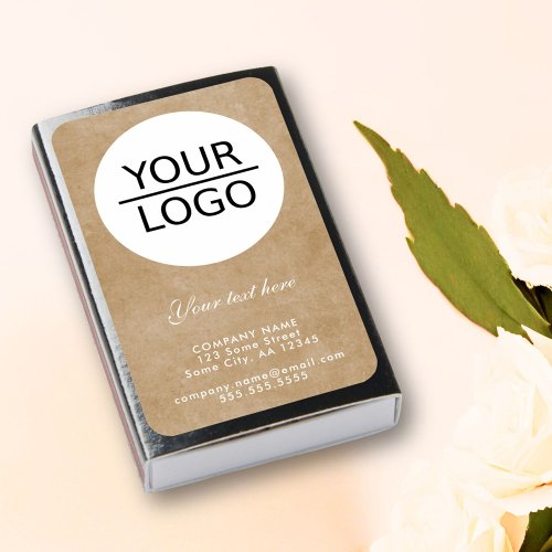 Add your Logo with a Custom Text Rustic  Matchboxes