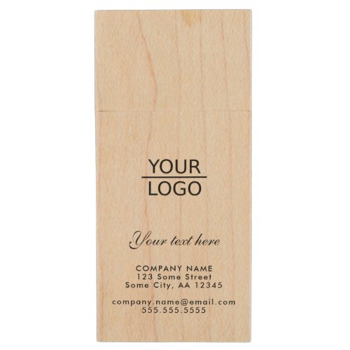 Add your Logo with Custom Text Company Promotion Wood Flash Drive