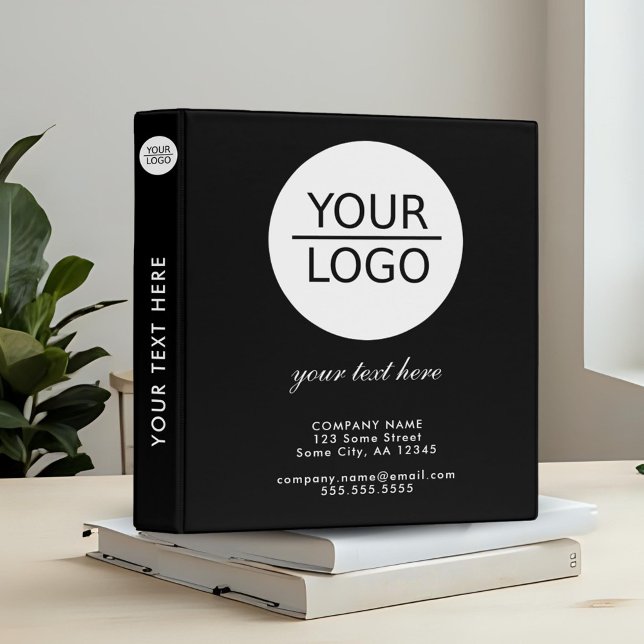 Add your Logo with Custom Text Promotion Black  3 Ring Binder (Creator Uploaded)