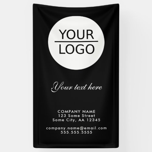 Add your Logo with Custom Text Promotion Black Banner