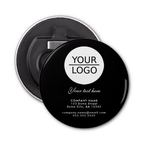 Add your Logo with Custom Text Promotion Black Bottle Opener