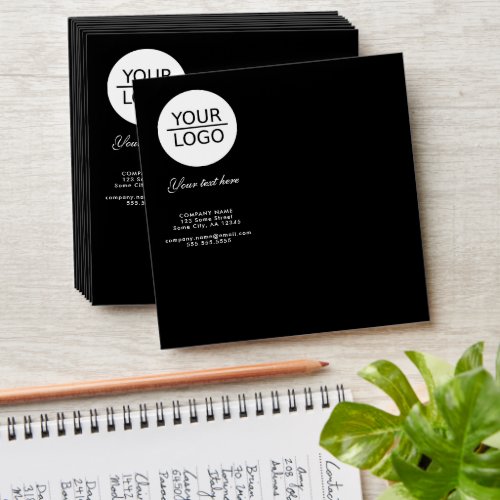 Add your Logo with Custom Text Promotion Black Envelope