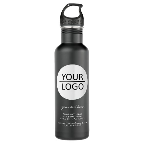 Add your Logo with Custom Text Promotion Black Stainless Steel Water Bottle